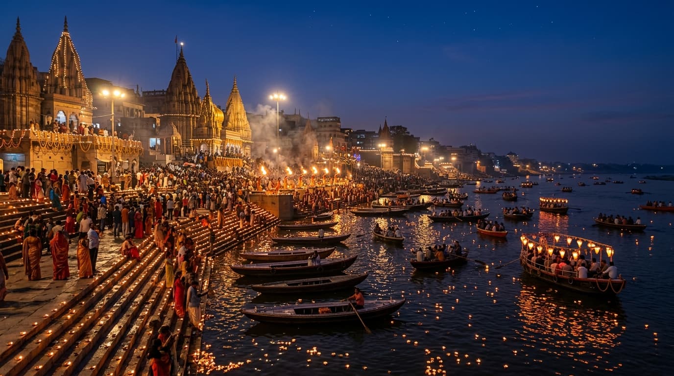 Dev Deepawali Varanasi Ghats 3D Transition VN Video Editor Code (Travel Reel)